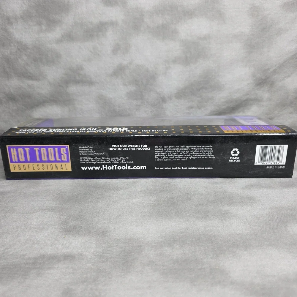 Hot Tools Curly-Q Small Tapered Curling Iron Gold Model HTG1850 NEW